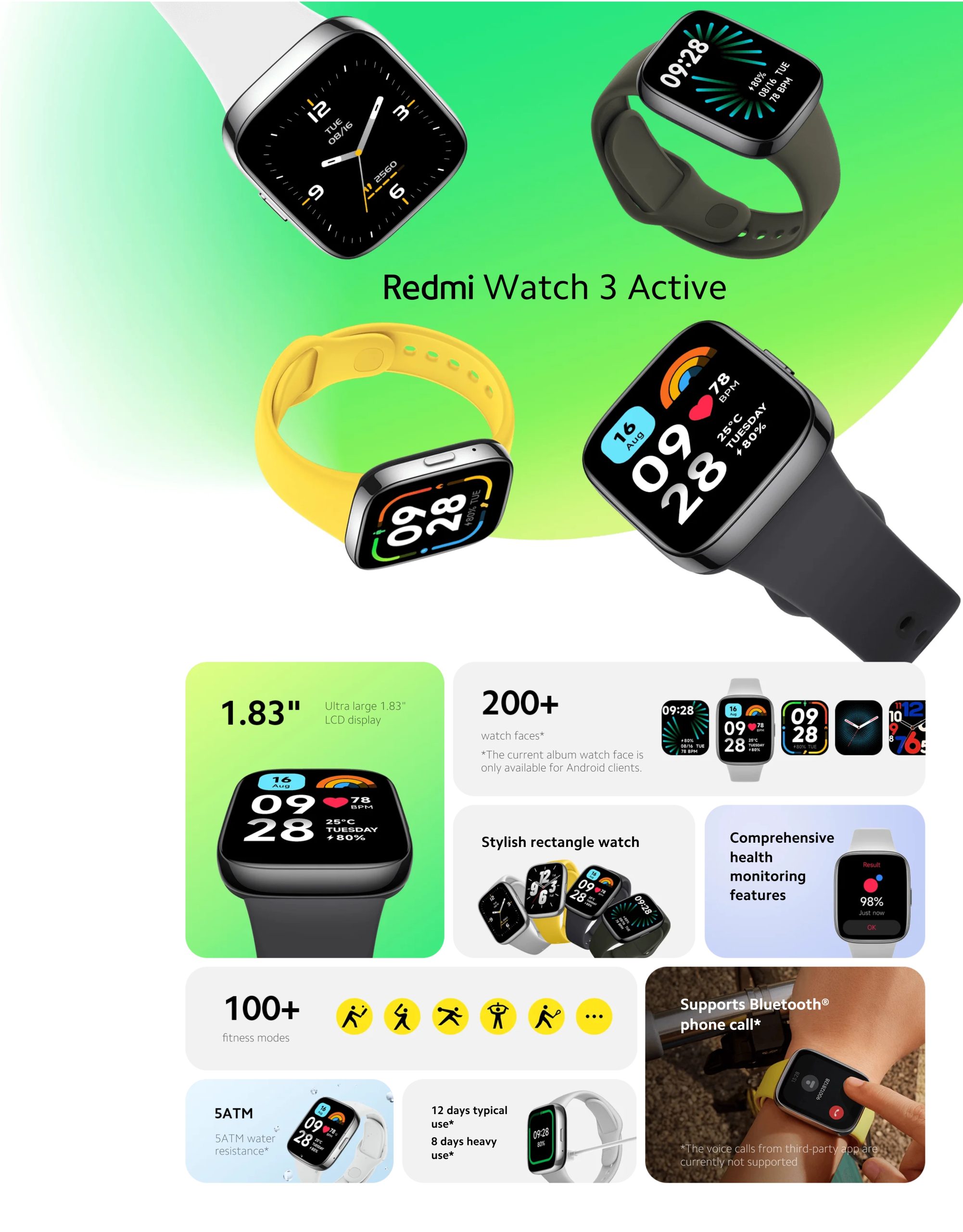 XIOAMI Redmi Watch 3 Active Smart Watch