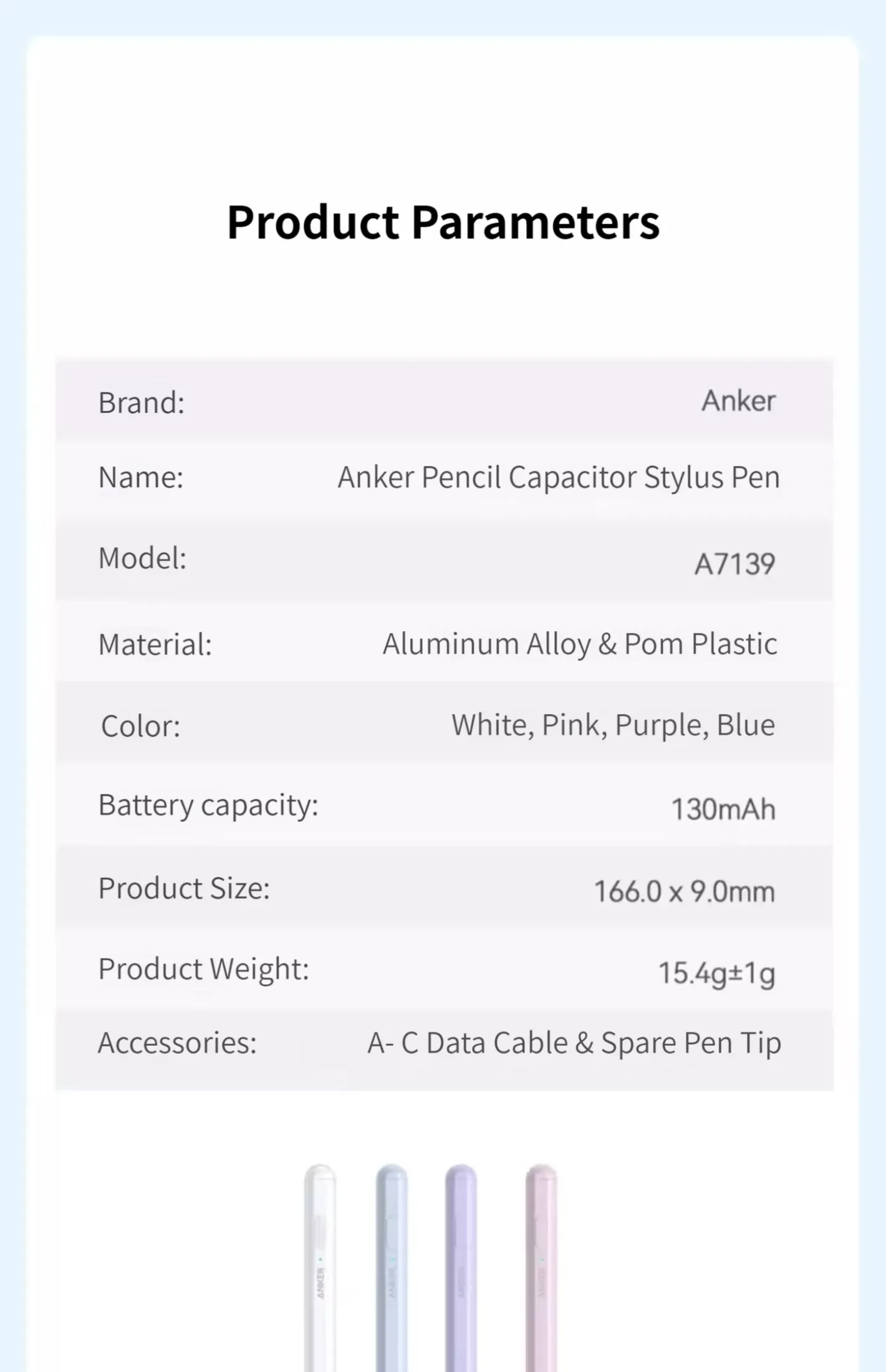 Anker Pencil Capacitor Stylus Pen A7139 For Apple iPad