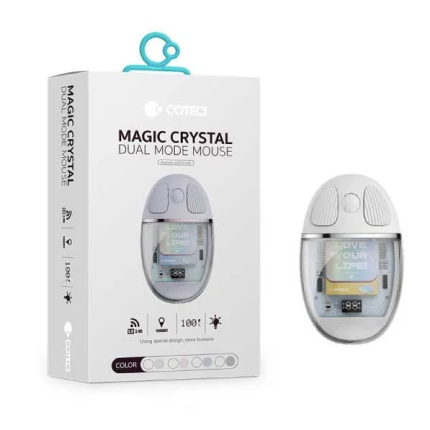 Coteci Magic Crystal Mouse Transparent Texture Dual-mode Mouse