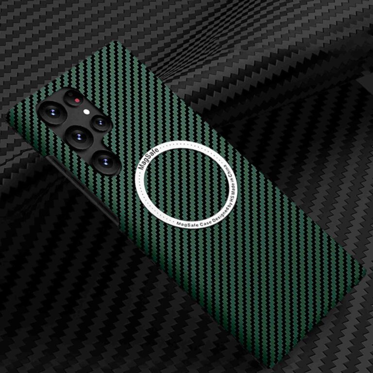 green Carbon Fiber Thin Protective Case for Samsung S23 / S23 Plus