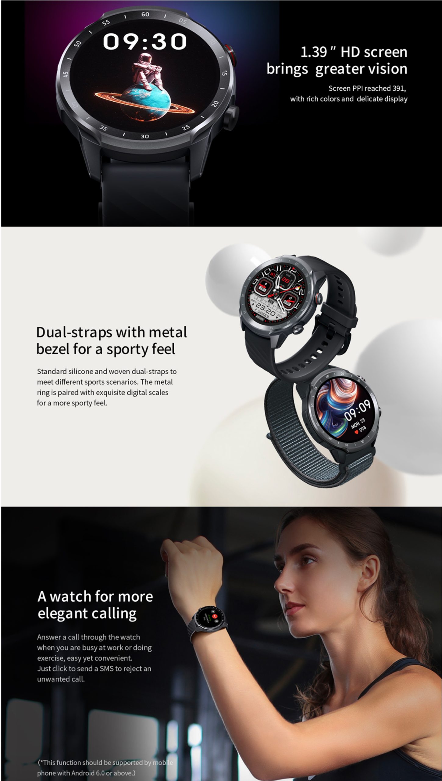 Mibro A2 Smart Watch Bluetooth Calling Sporty looks 2ATM