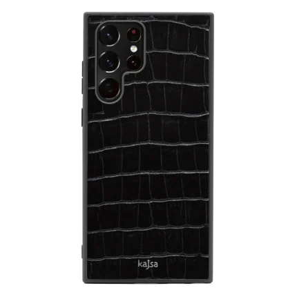 Kajsa Genuine Croco Pattern Leather Case for Galaxy S22 Ultra