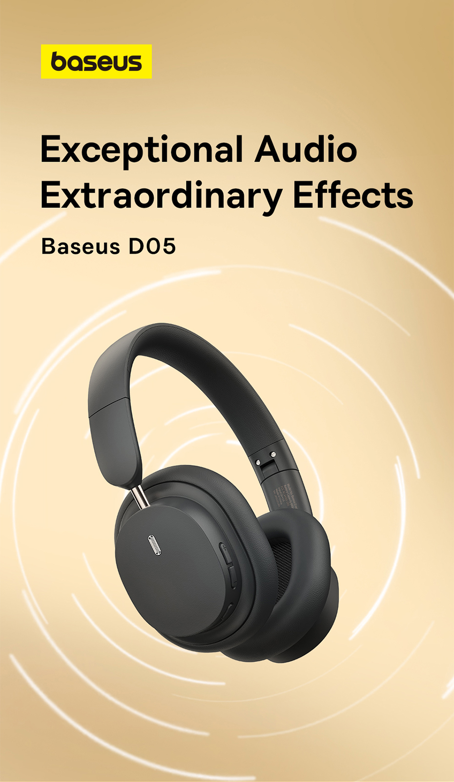 Baseus Bowie D05 Foldable Wireless HiFi Stereo Music Headphone