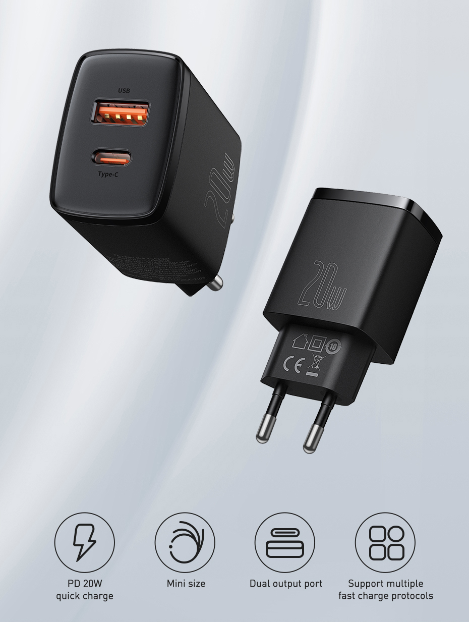 Baseus Compact Quick Charger U+C 20W CCXJ-01