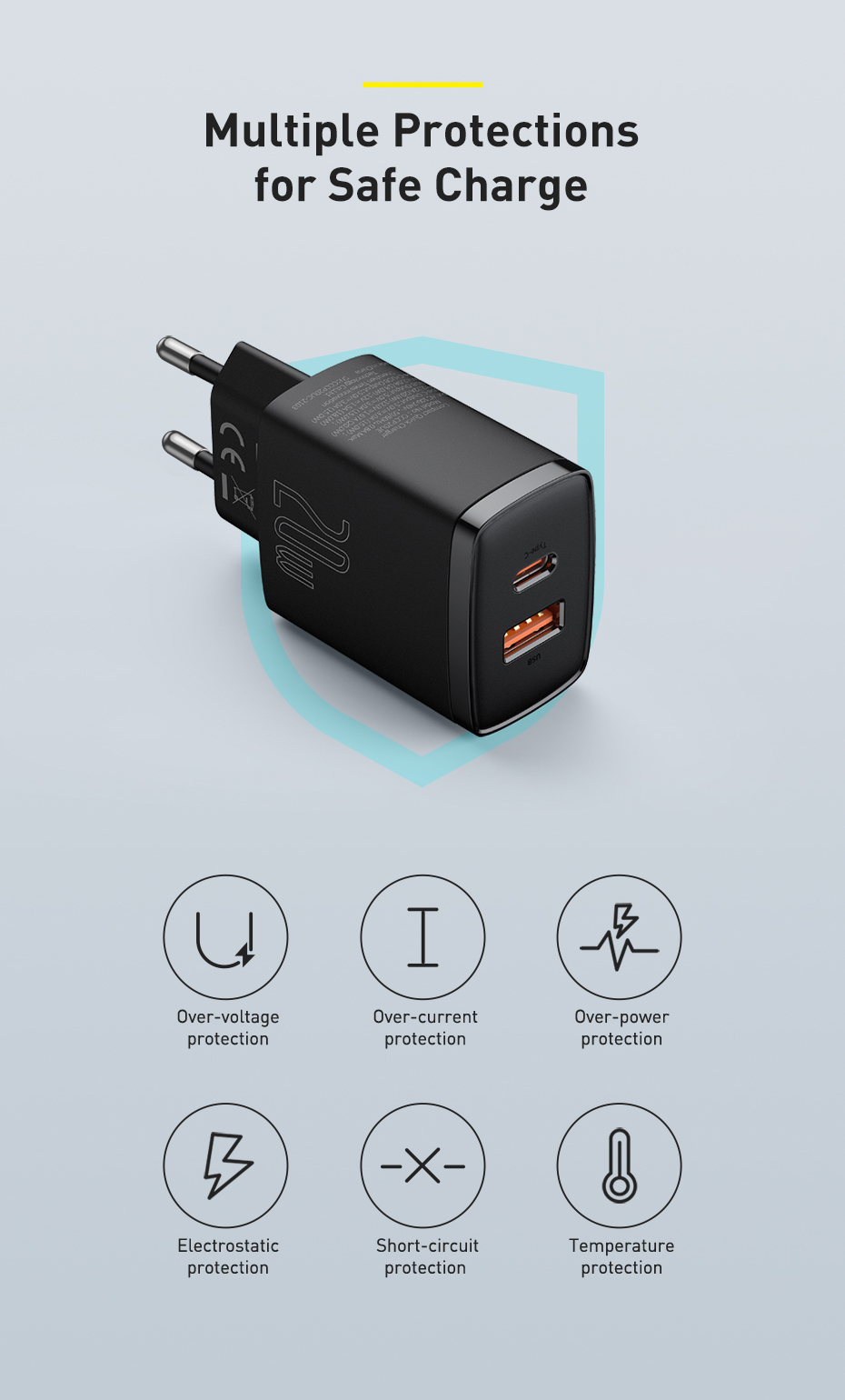 Baseus Compact Quick Charger U+C 20W CCXJ-01