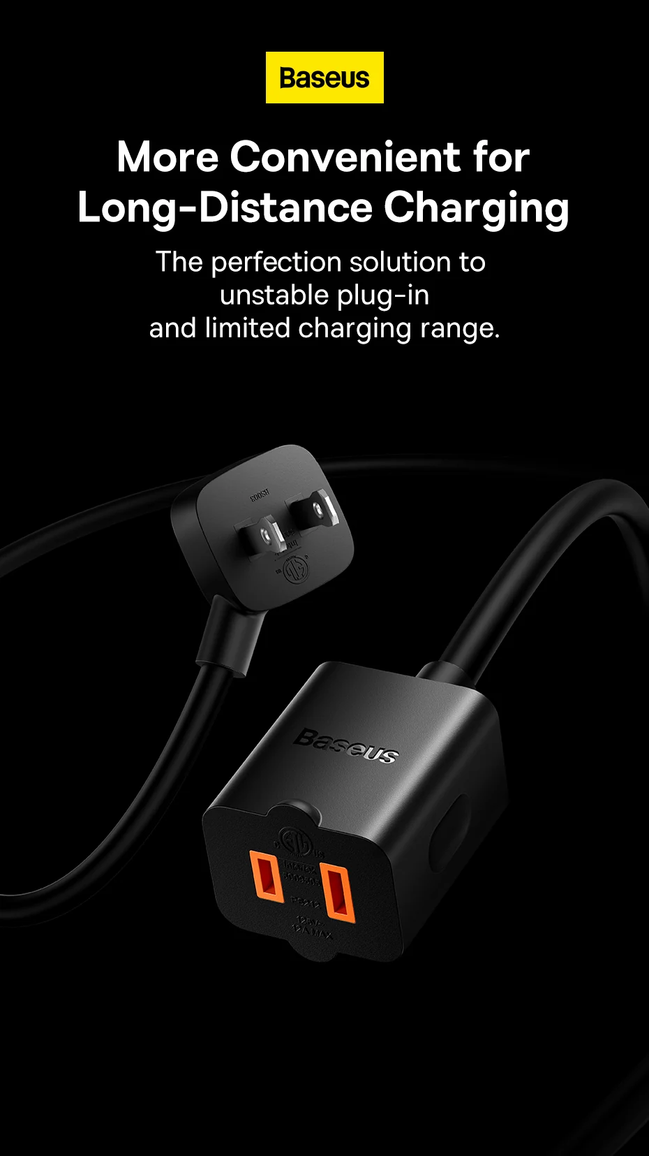 Baseus PowerCombo mini PowerStrip 1AC with 1m power cord