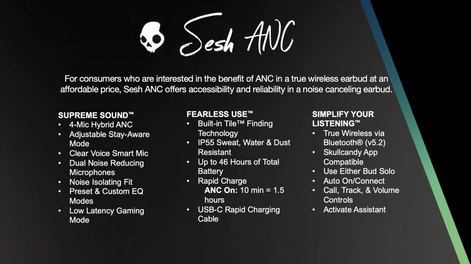 Skullcandy Sesh ANC True Wireless Earbuds