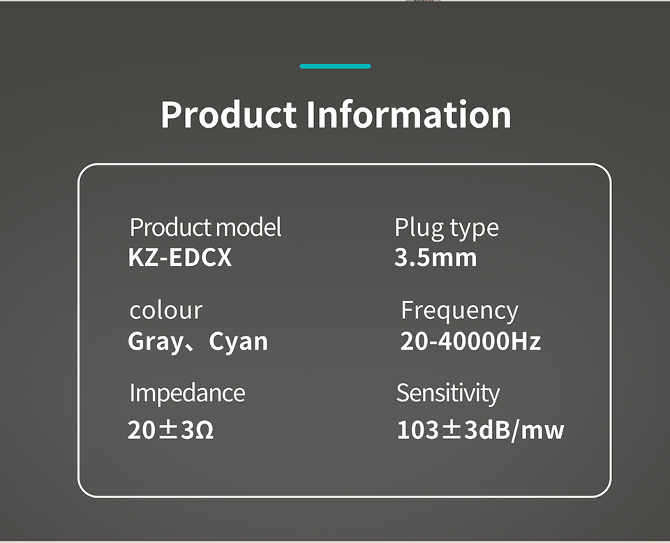 KZ EDCX Dynamic Driver Hi-Fi Earphone