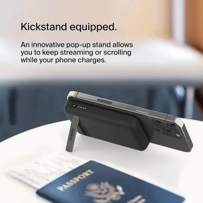 belkin BoostCharge Magnetic Wireless Power Bank 5K with Stand