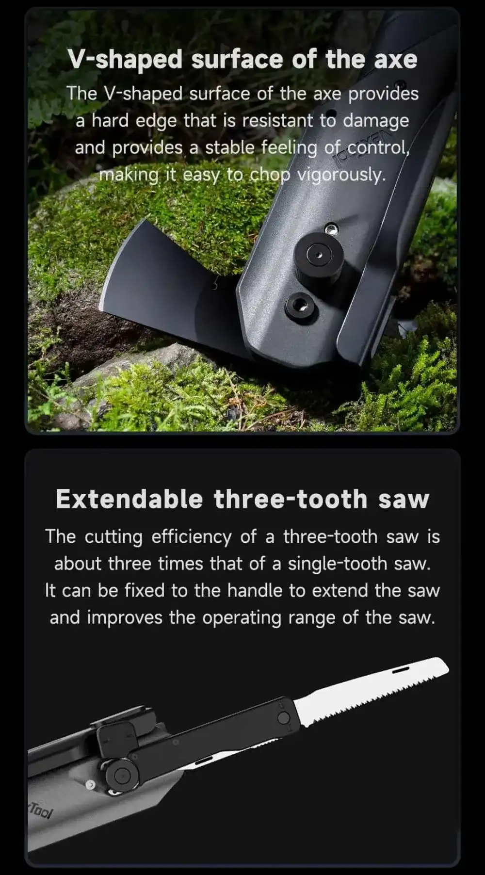 NexTool Outdoor Multi-Functional Shovel 7-in-1 portable multitool for hiking