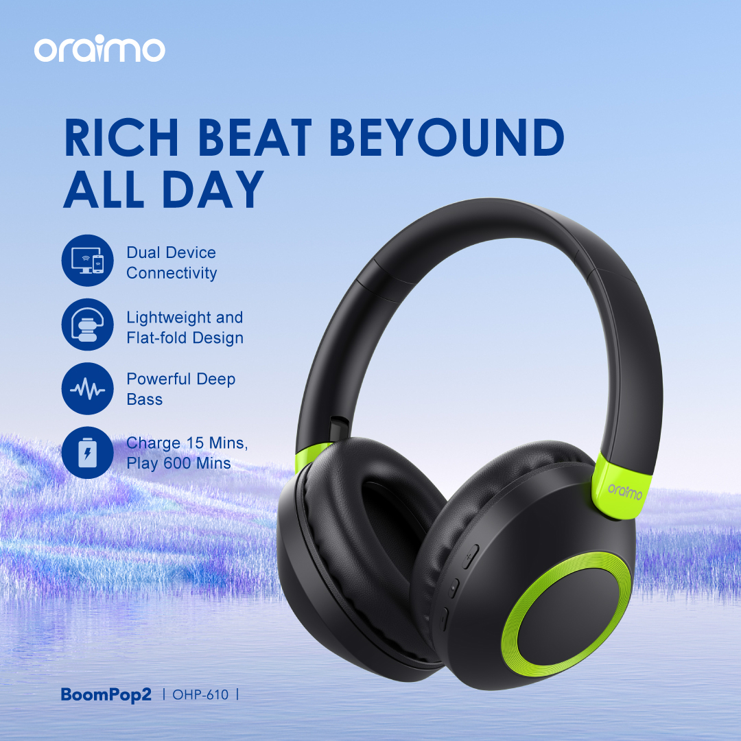 Oraimo OHP-610 BoomPop 2 Over Ear Wireless Headset