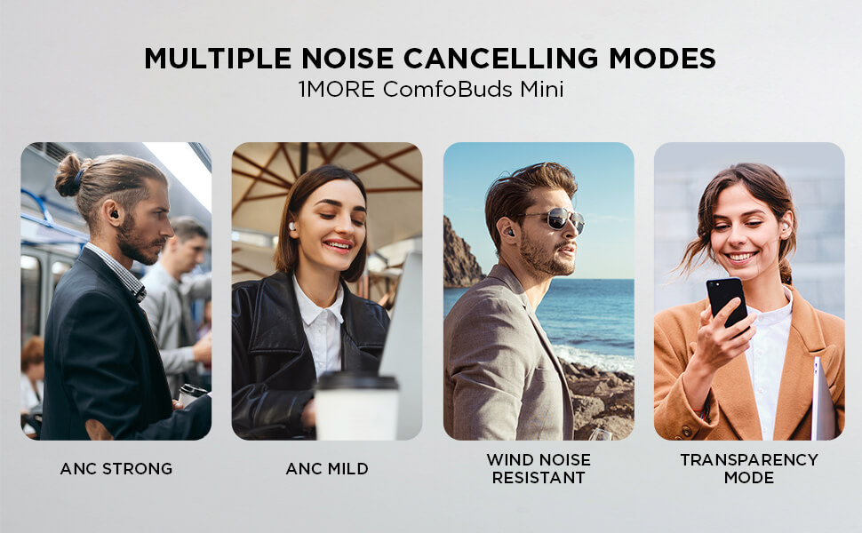 1MORE ComfoBuds Mini Hybrid Active Noise Cancelling Earbuds