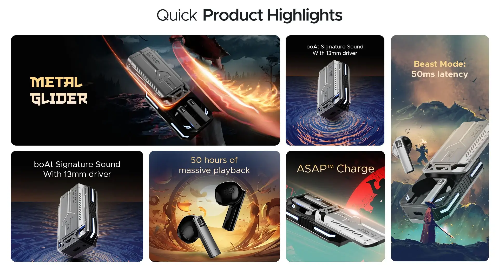 boAt Immortal Katana Blade Gaming Wireless Earbuds