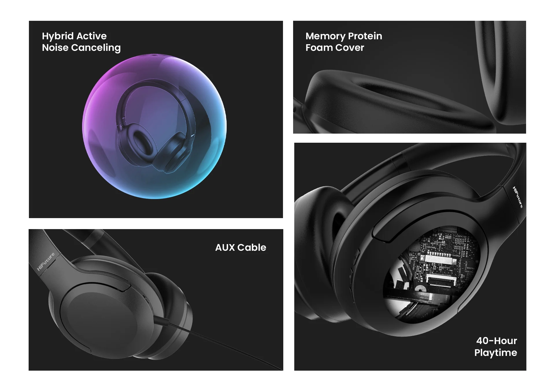 HiFuture Future Tour-Over Ear ANC Headphones
