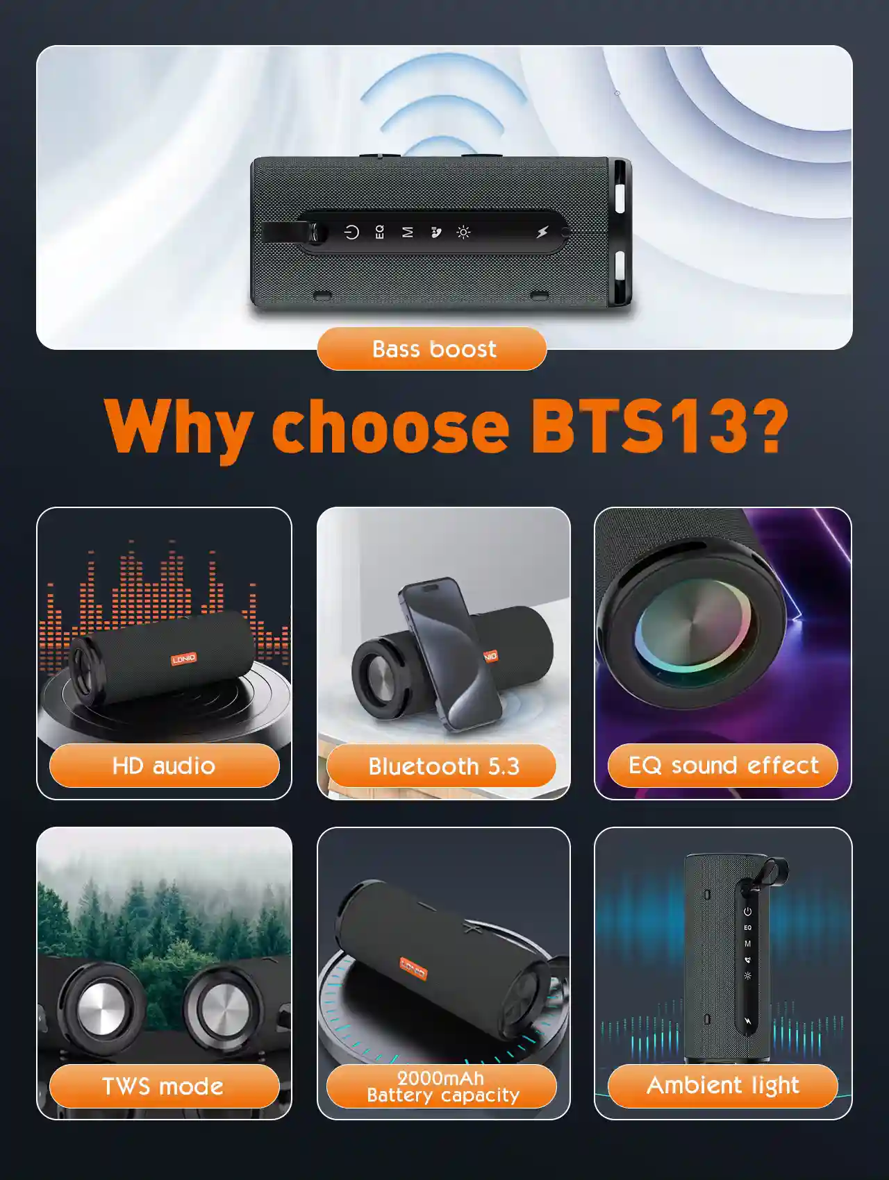 ldnio bts13 wireless bt bass hifi speaker 2