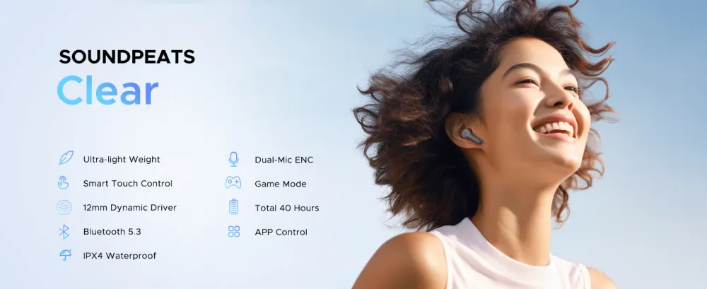 SoundPEATS Clear True Wireless Earbuds