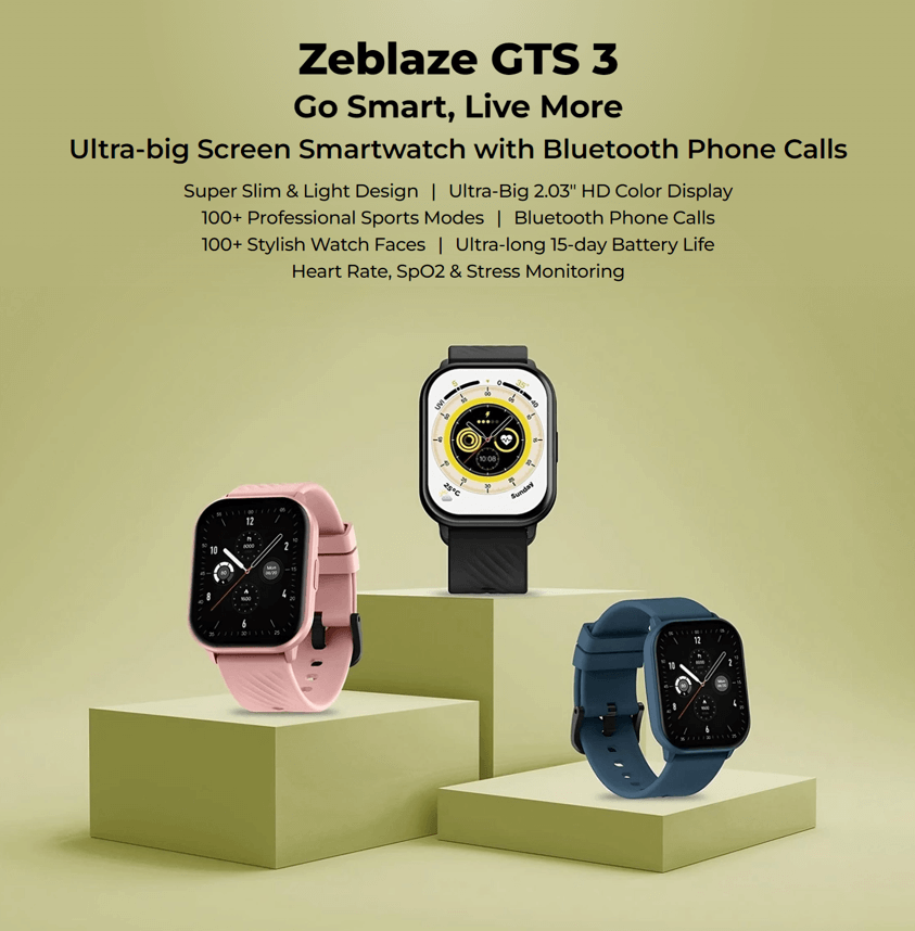 Zeblaze GTS 3 Bluetooth Calling Smart Watch