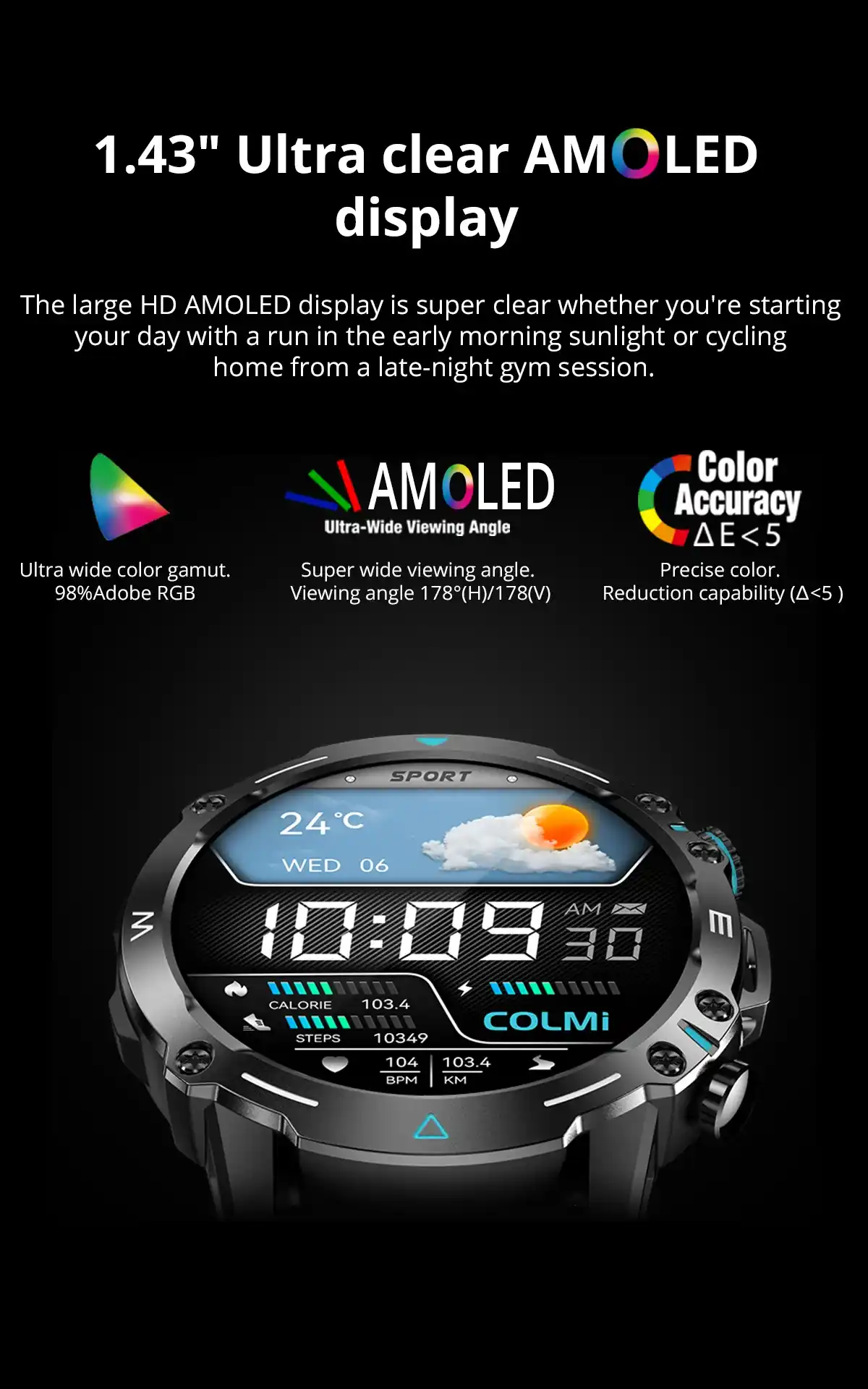 COLMI M42 Smartwatch 1.43″ AMOLED Display Voice Calling