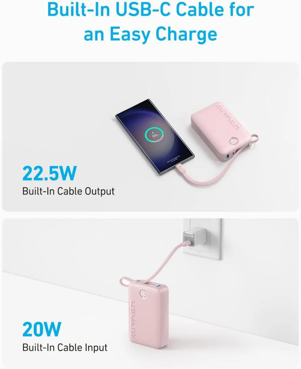 Anker A1647 Power Bank 20000mAh 22.5W Built In USB C Cable