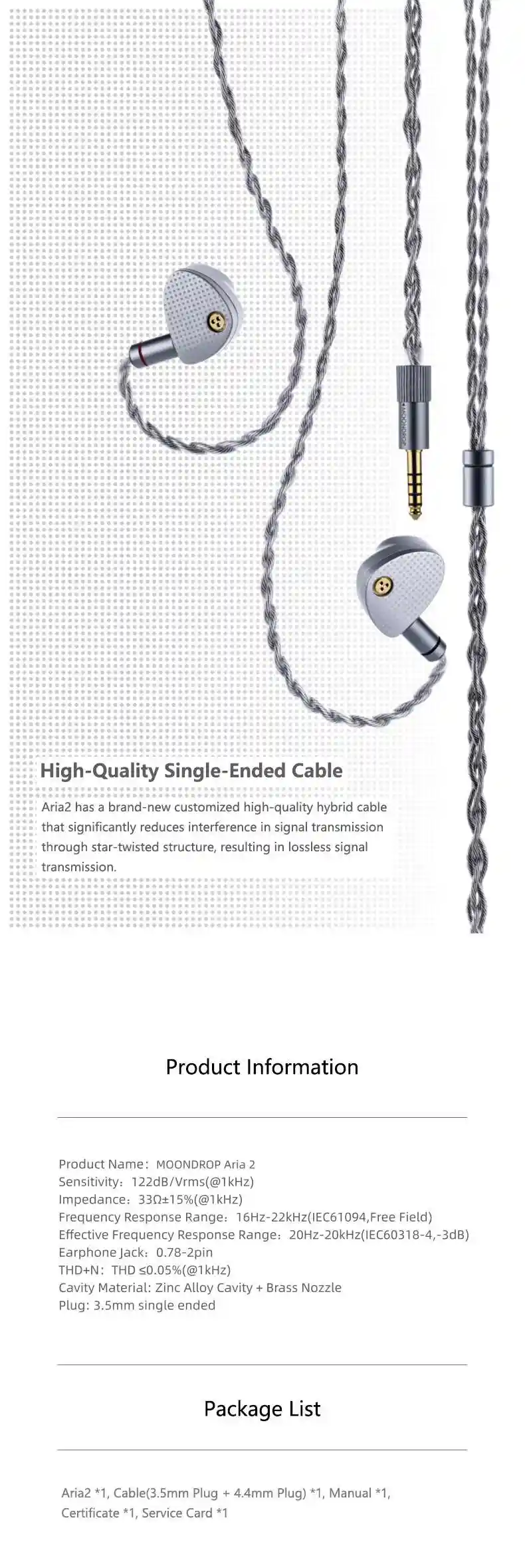 Moondrop Aria 2 Full-Field HI-FI In-Ear Monitors