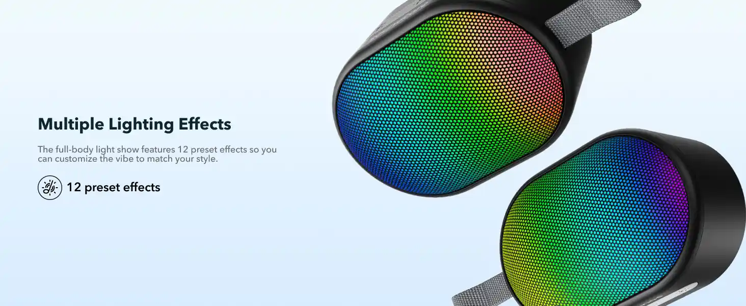 The Anker Soundcore Pyro Mini Portable Bluetooth Wireless Speaker is a feature-packed device that offers impressive sound quality, vibrant light effects, and versatile connectivity options. Whether you're at home, on a trip, or hosting a party, the Pyro Mini delivers a powerful and immersive audio experience, making it an essential addition to your audio gear collection.
