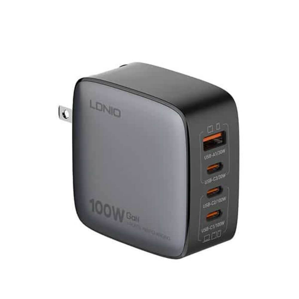 ldnio-q408-100w-4-port-usb-pd-gan-wall-charger (1) LDNIO Q408 travel-friendly charger with replaceable plugs