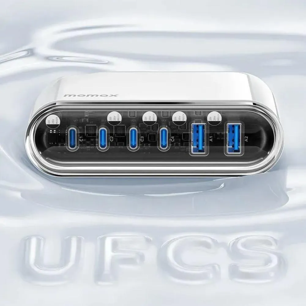 the MOMAX UM55 features a sleek and modern design. Its unique "flow" design language not only enhances its aesthetic appeal but also complements any workspace or home setting.