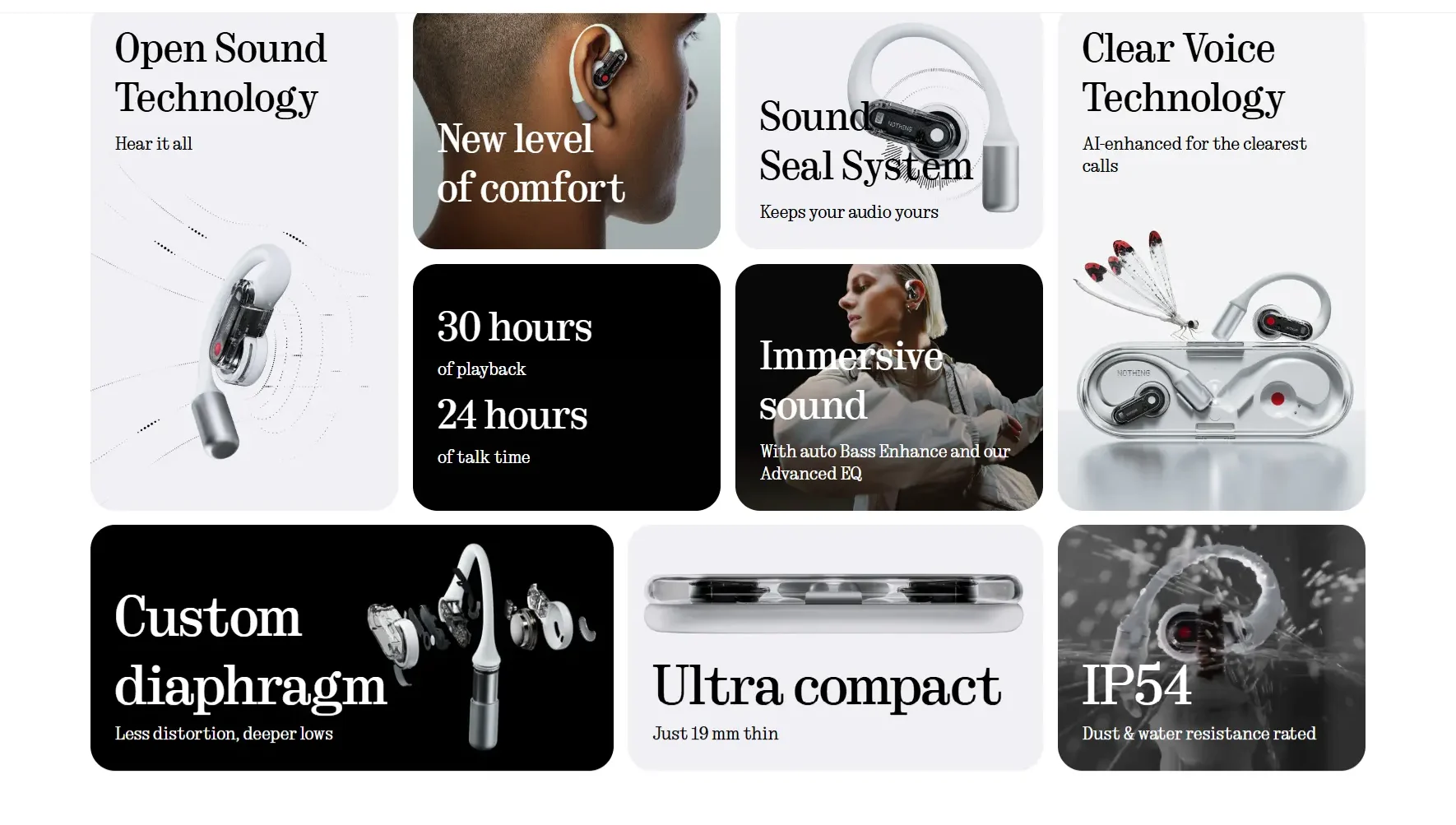 Nothing Ear Open earbuds with sleek design