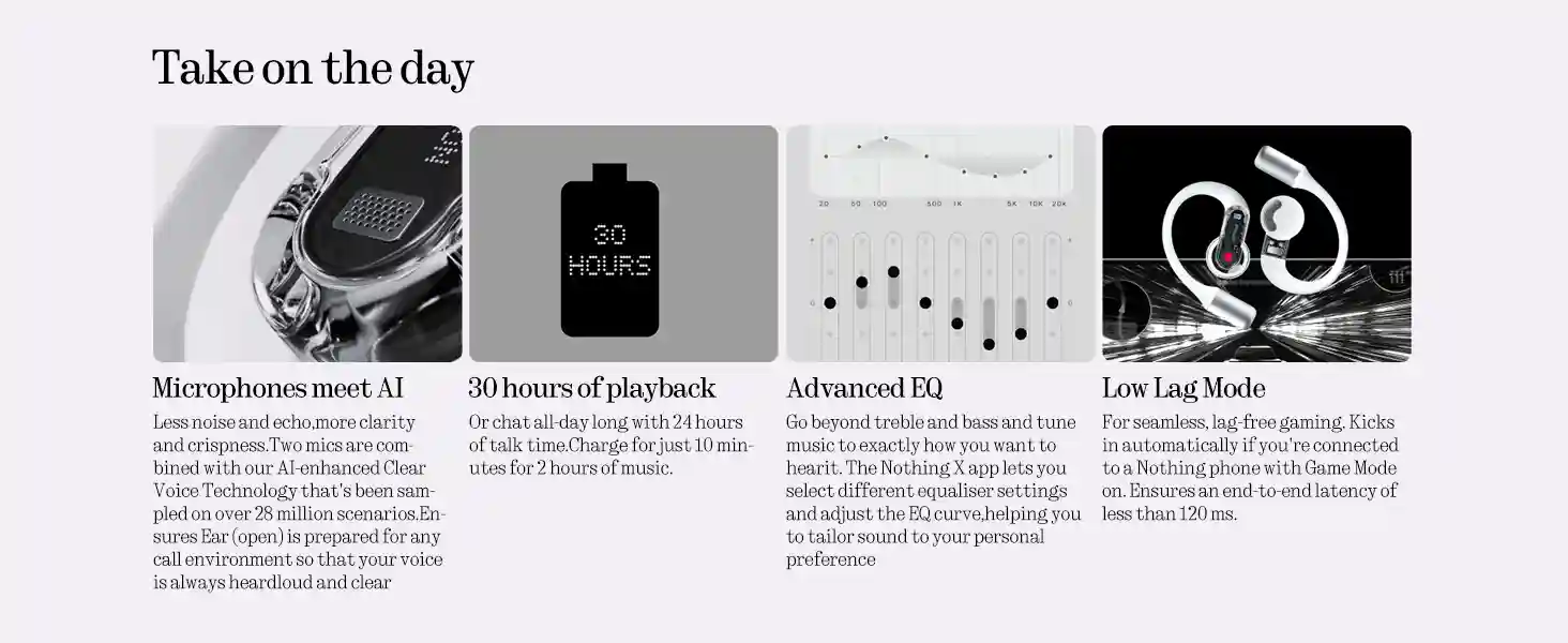 IP54 water-resistant Nothing Ear Open earbuds