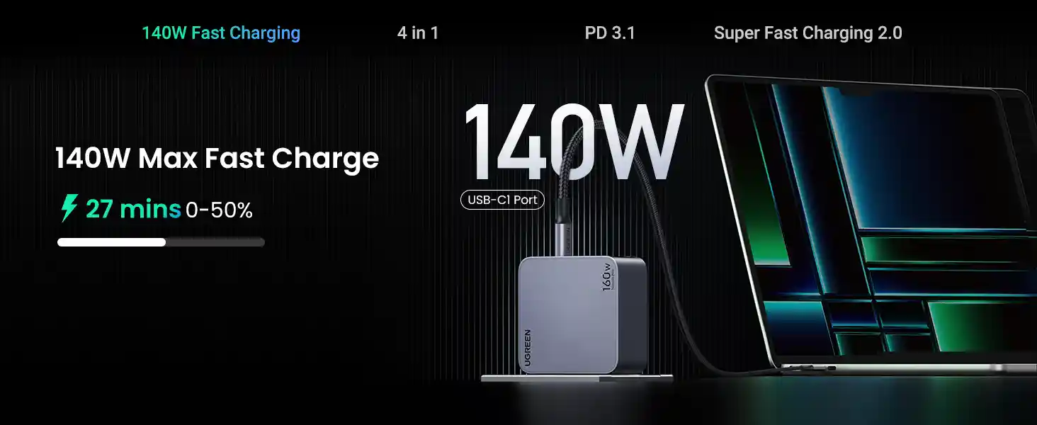 Ugreen Nexode Pro 160W 4 Port GaN Fast Charger 25097 6