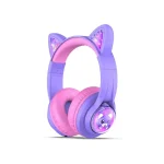iClever BTH19 Kids Bluetooth Headphones | Cat Ears, LED Light, 45 Hours Playtime