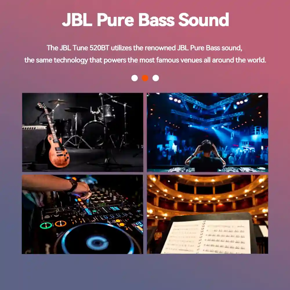 Wireless JBL Tune 520BT headphones: Pure Bass, 57hr battery, & multi-point. Comfortable, foldable, & ready for your music. Buy now!
