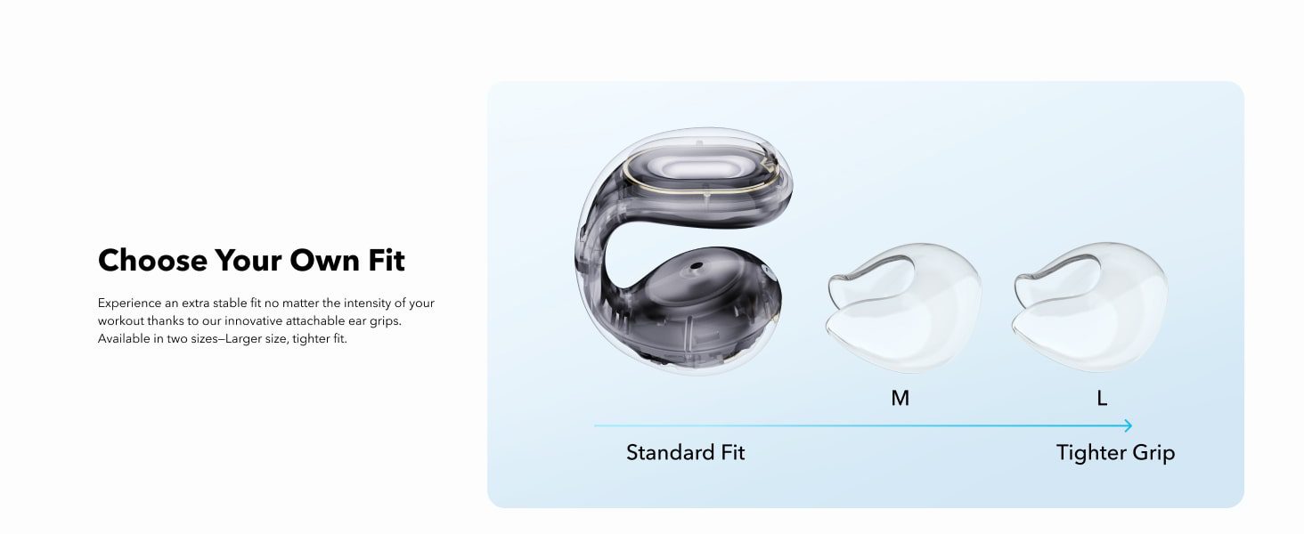 IPX4 water-resistant open-ear headphones 