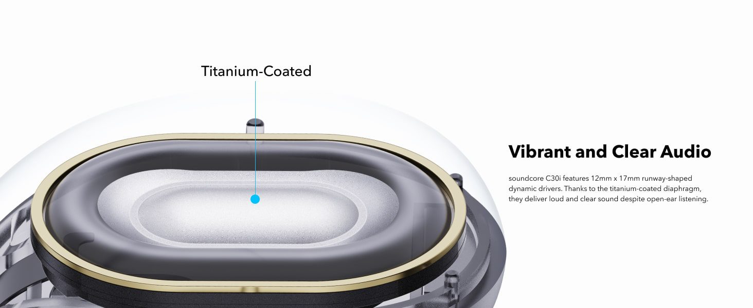 titanium-coated diaphragm for clear audio quality 