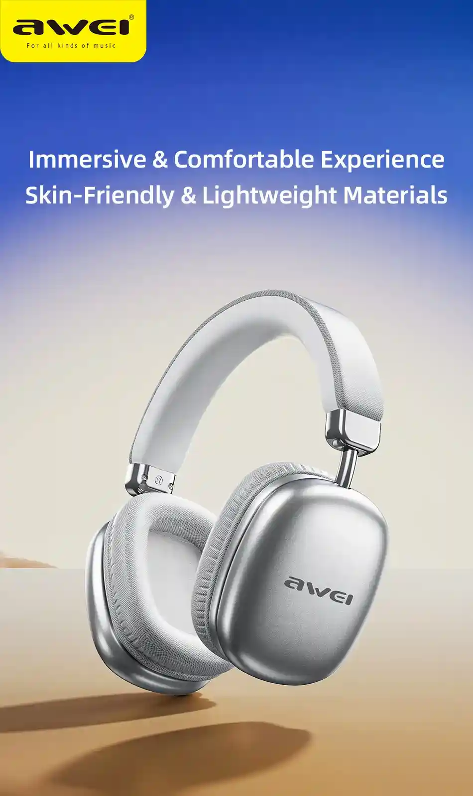 Awei AT7 Bluetooth 5.4 headphones with Type-C charging