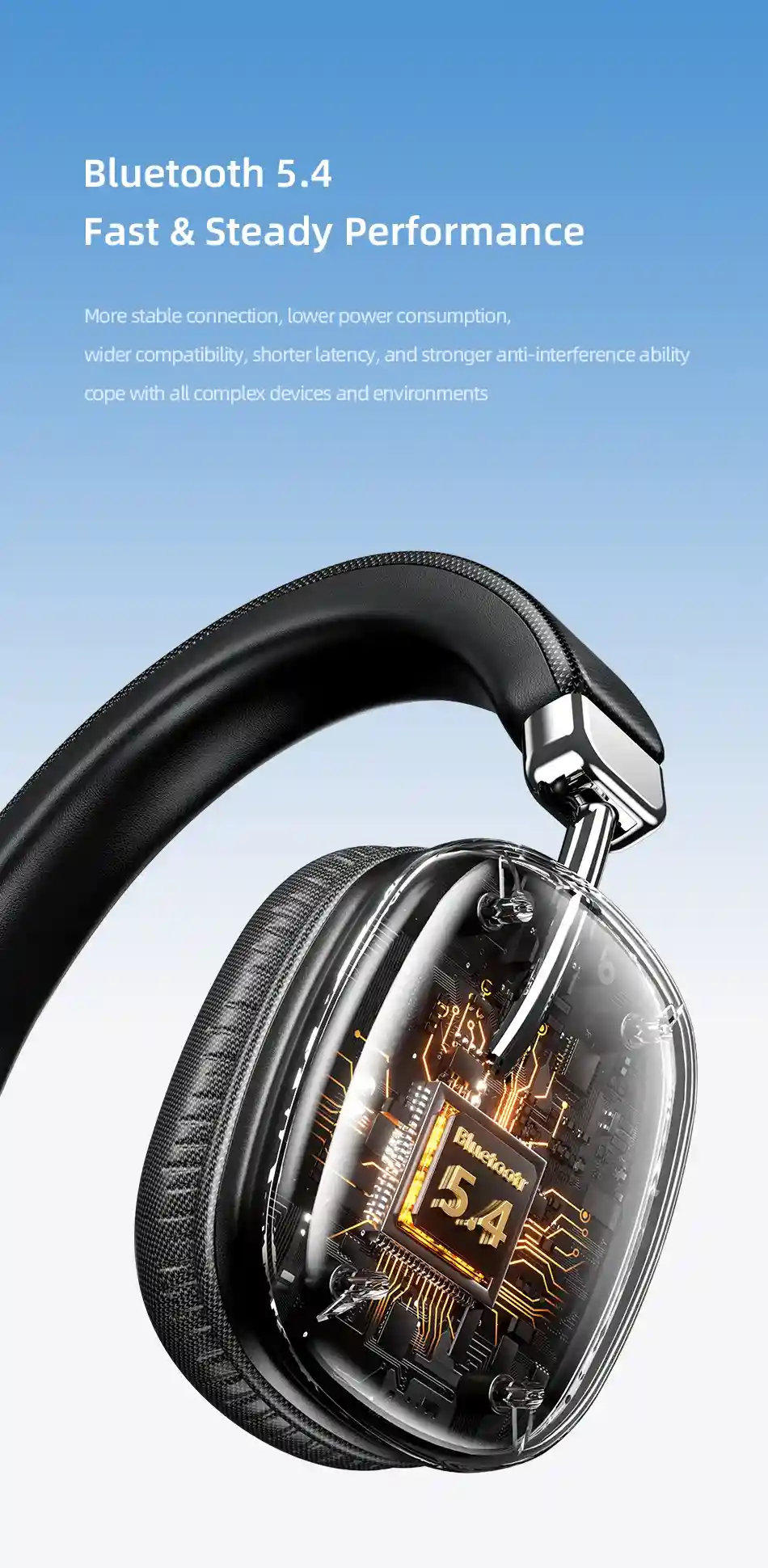 Ergonomic design of Awei AT7 wireless headphones