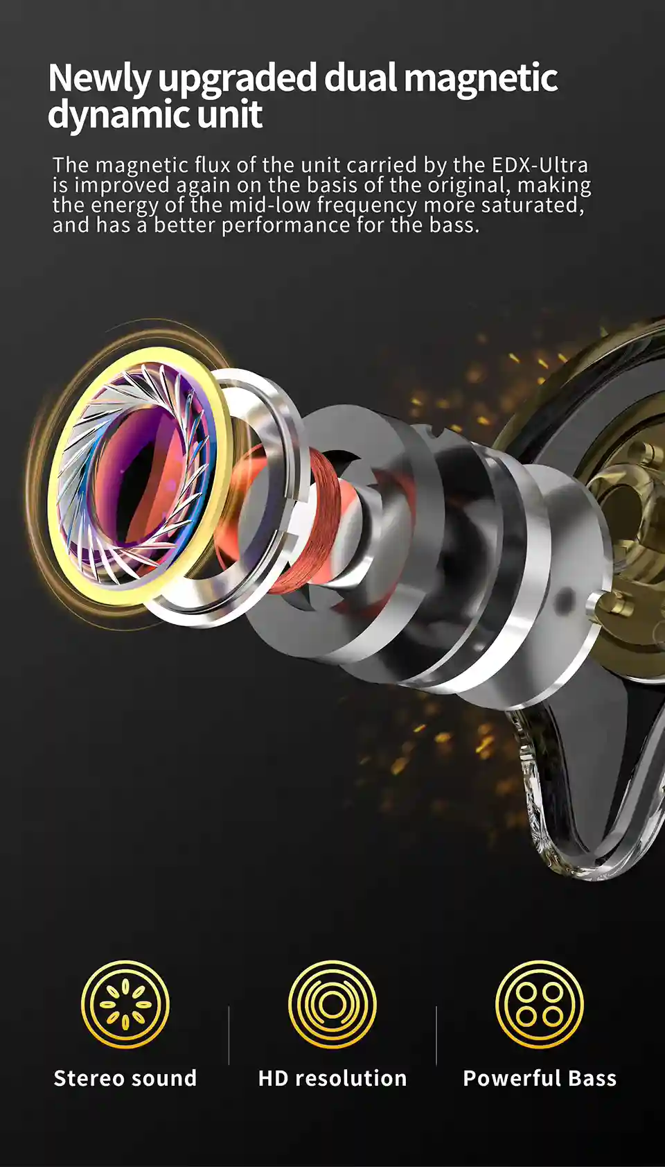 Ergonomic design of KZ EDX Ultra earphones.