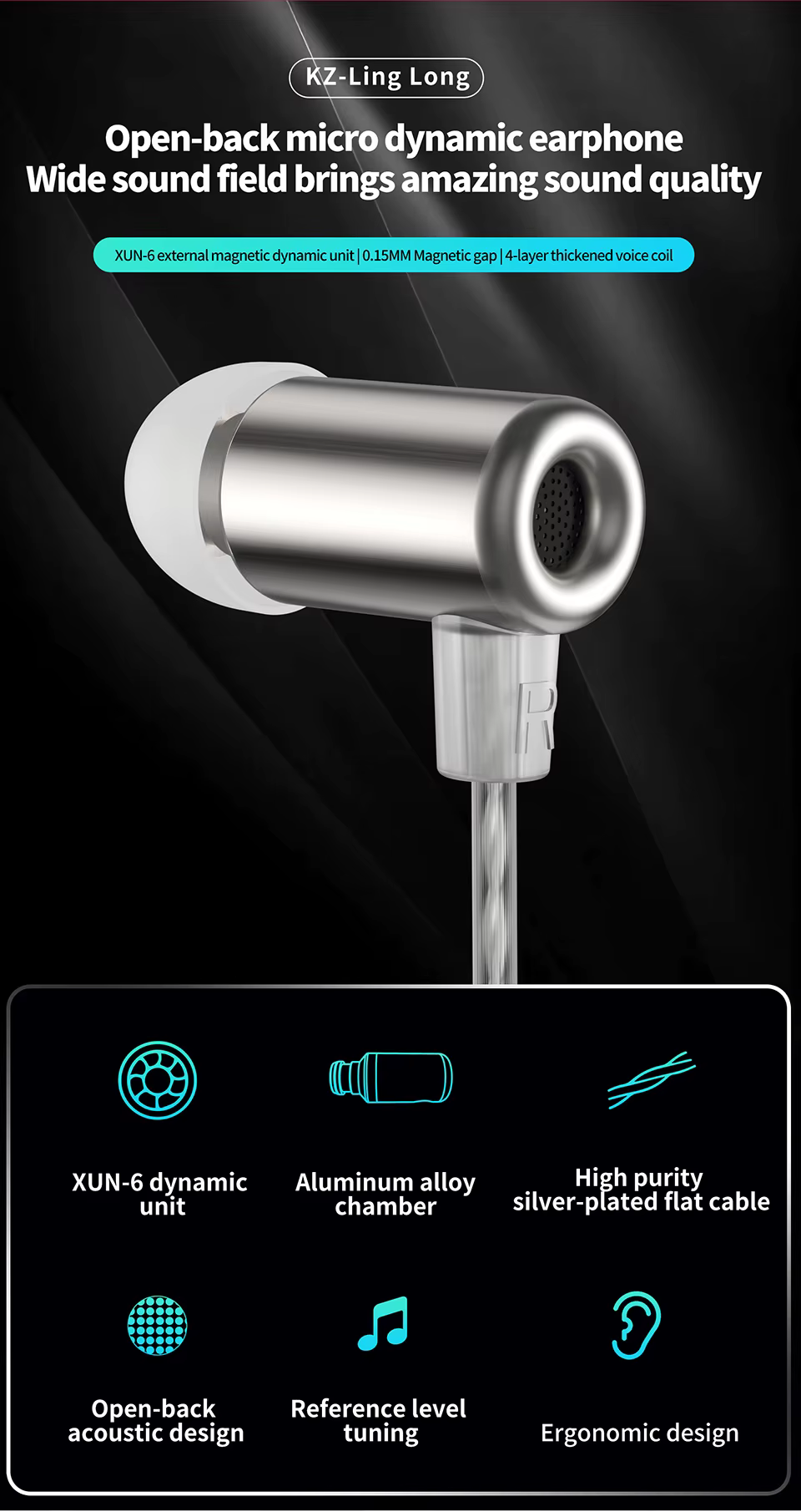 Compact KZ Ling Long Earphones Design
