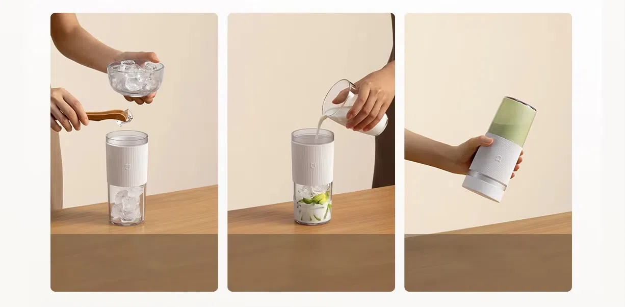 Mijia Juicer crushing ice cubes