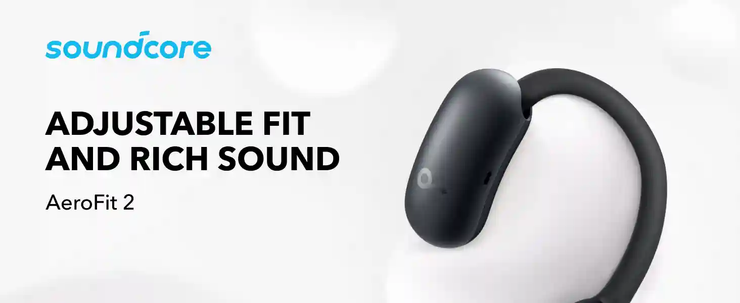 Soundcore AeroFit 2 adjustable earbuds for sports and daily use