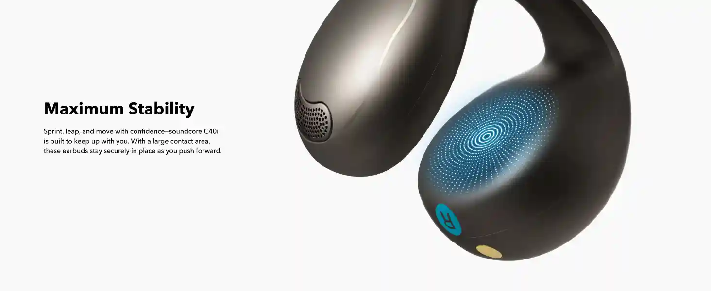 21-hour battery life Soundcore C40i with USB-C charging case