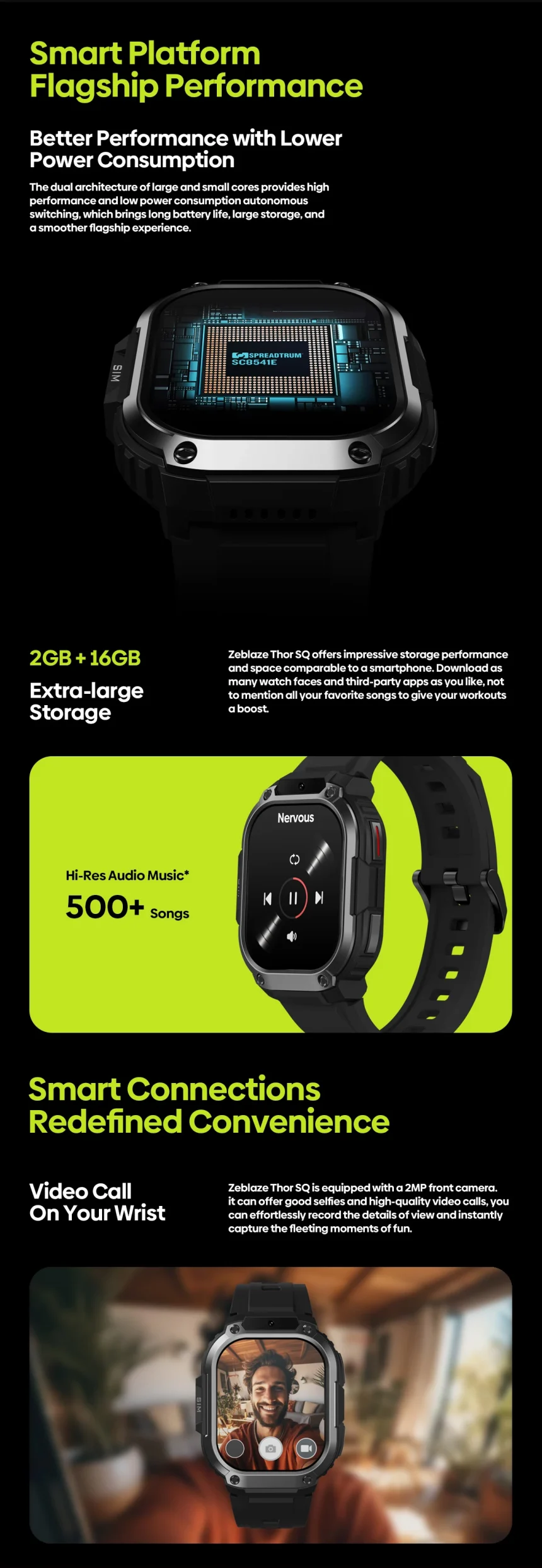 Zeblaze Thor SQ 4G Android Smart Watch (2)