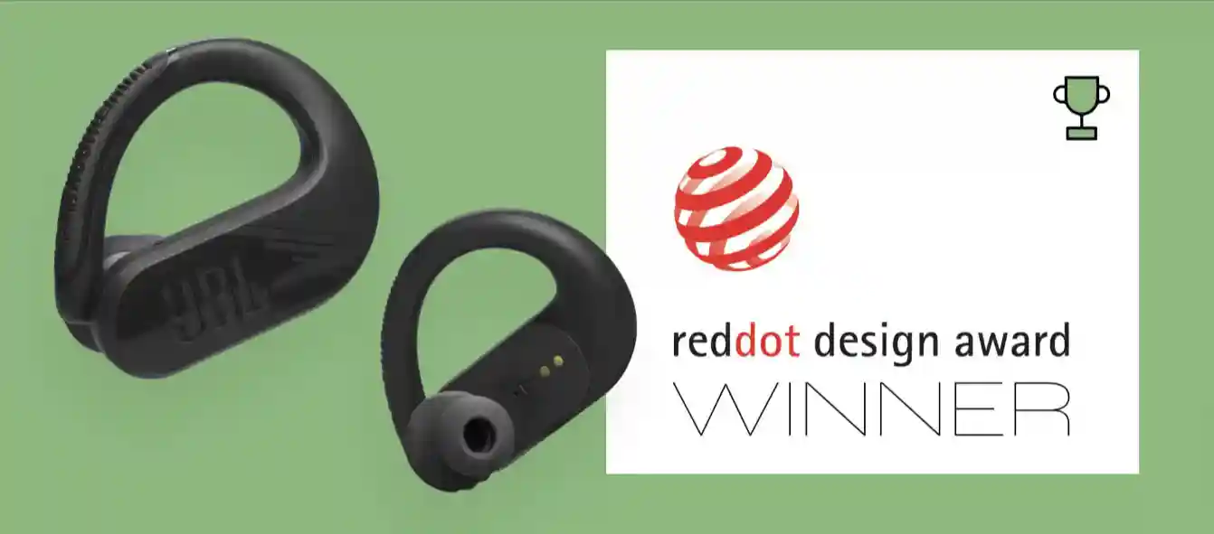 JBL Endurance Peak 3 earbuds with charging case