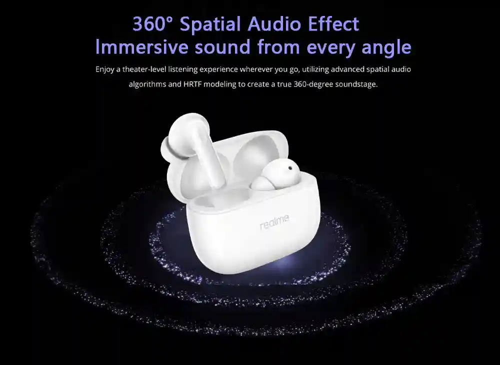 Gaming with ultra-low latency mode on realme Buds T310 earbuds.