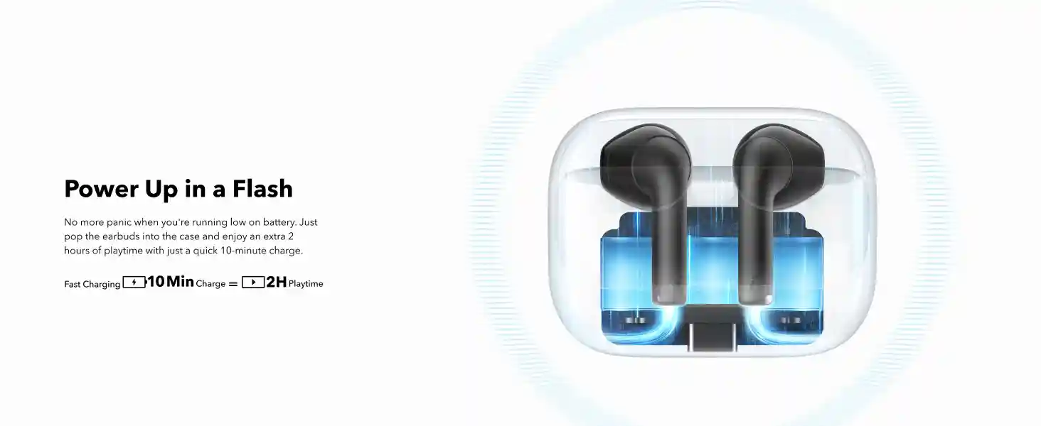 Soundcore K20i earbuds in black color variant