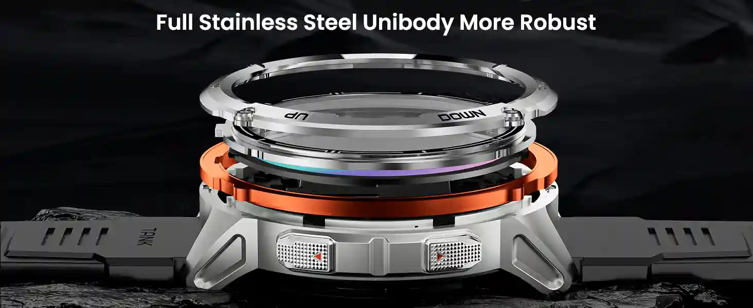 KOSPET Tank T3 Ultra 2 smartwatch with AI voice assistant and Bluetooth calling.