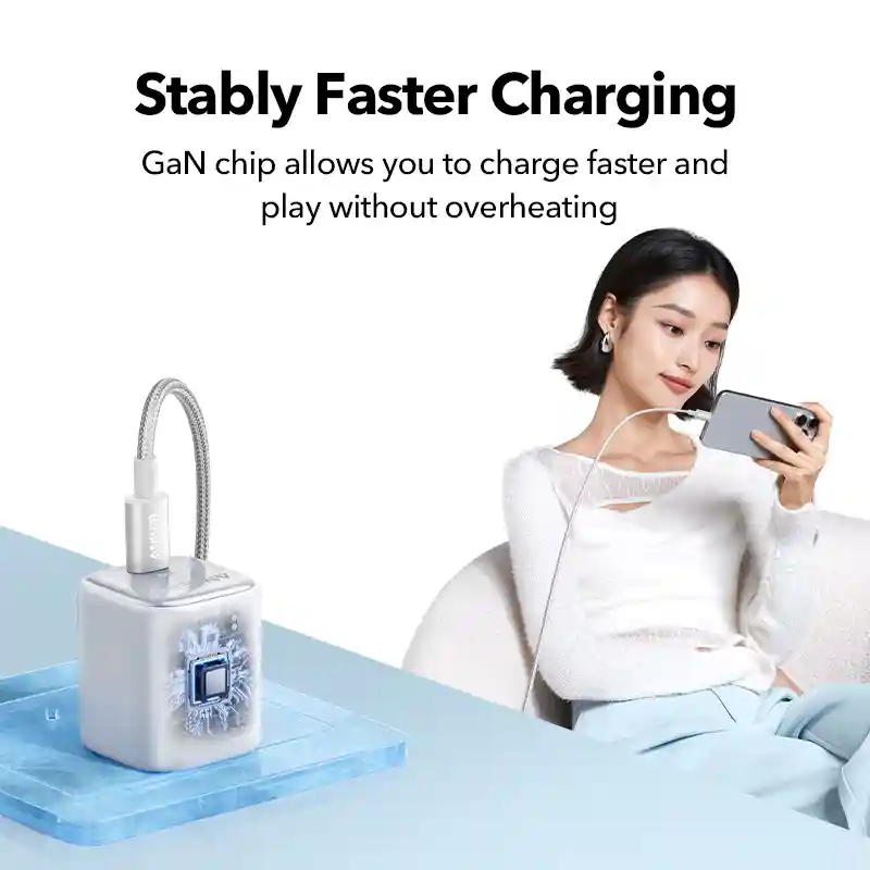 Anker Zolo 35W charger with a pocket-friendly design for travel.