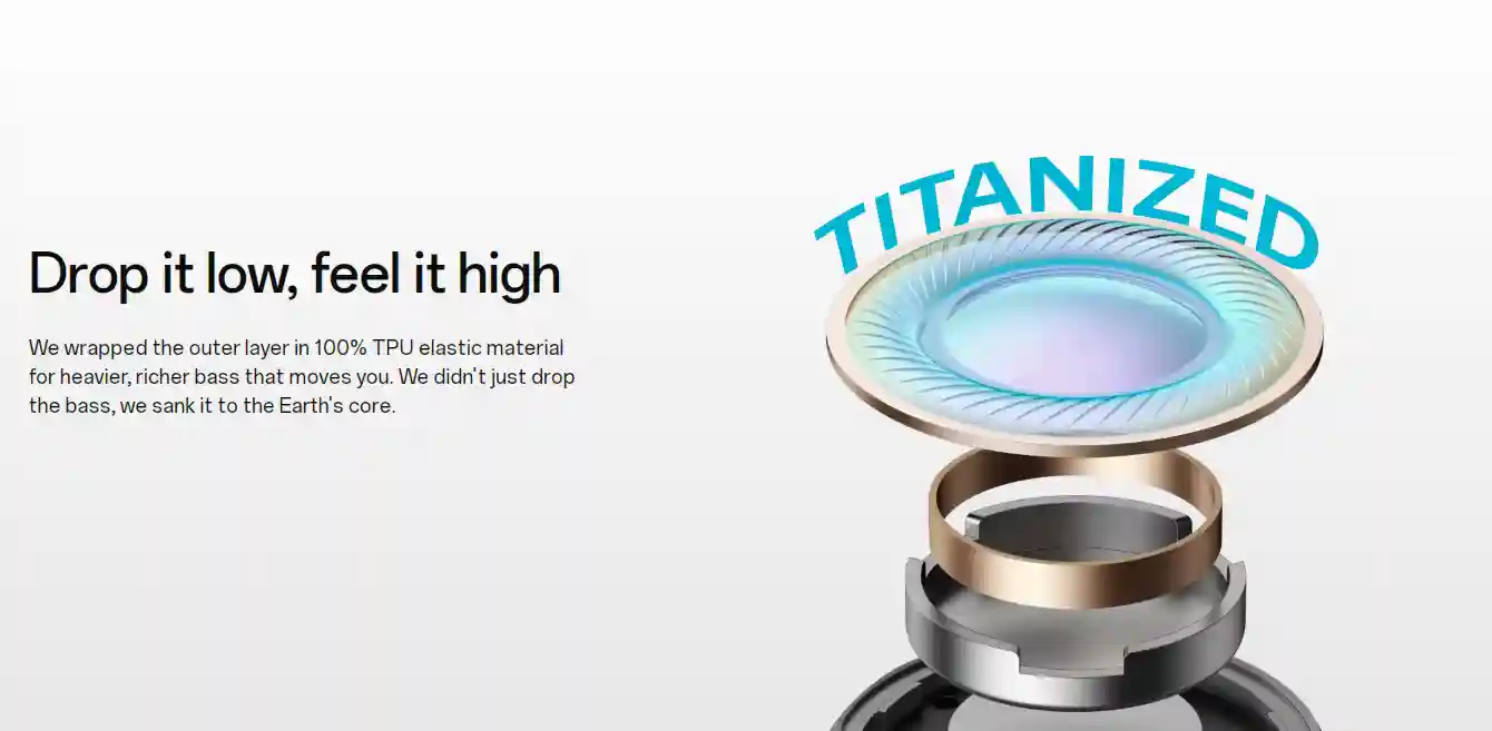 Touch controls on OnePlus Buds Ace 2 for music and calls.