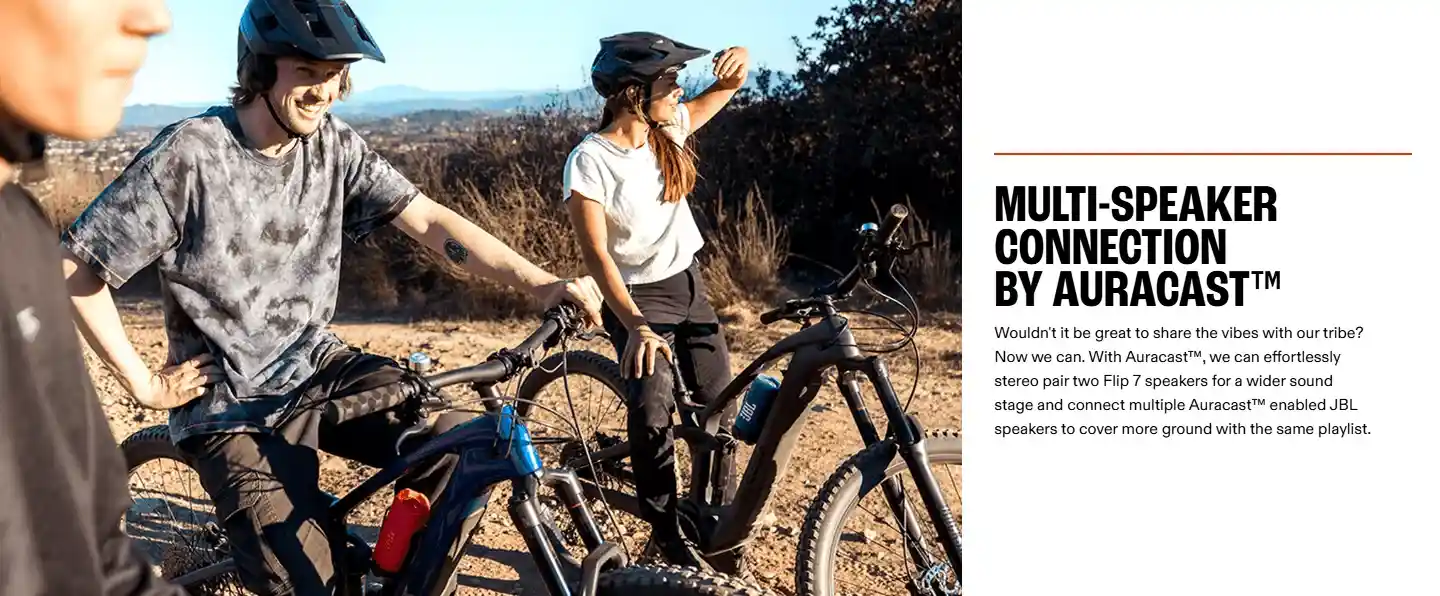 JBL Flip 7 speaker with AI Sound Boost and deep bass