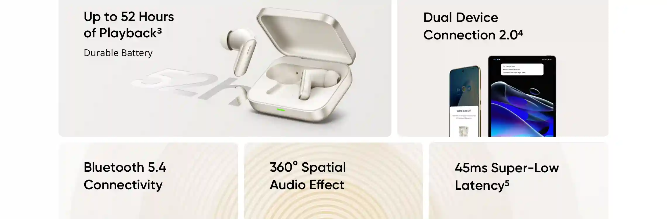 Realme Buds Air 7 charging case with 52-hour battery life